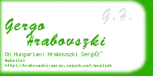 gergo hrabovszki business card